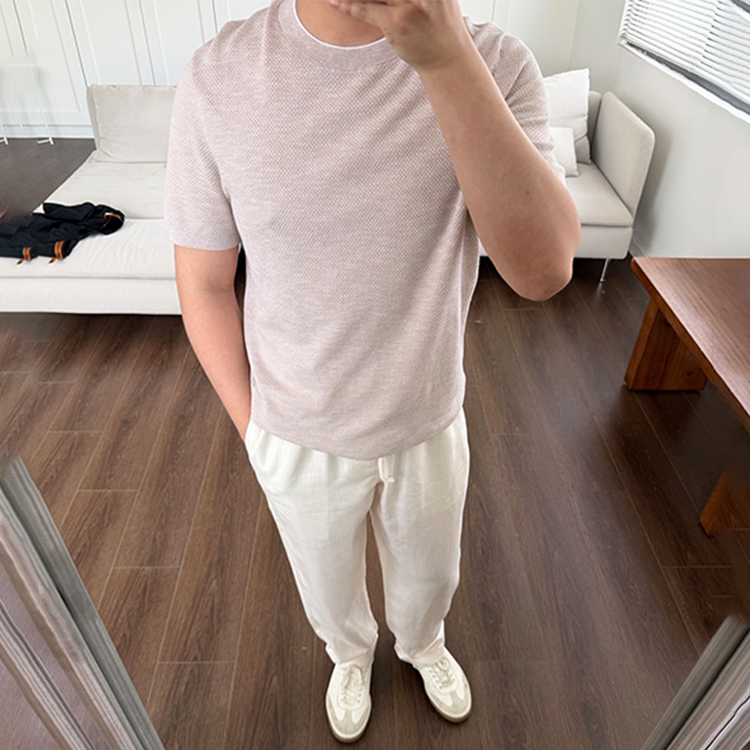 loro piana 26ss 16 gauge silk cotton knit crew neck short sleeve t-shirt